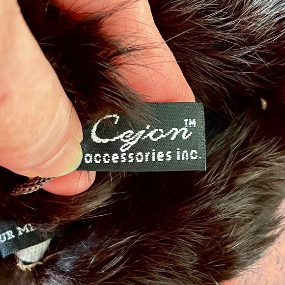 Genuine Rex Rabbit Fur Dark Brown Neck Warmer Scarf By Cejon Accessories‎ Inc. - Picture 6 of 10